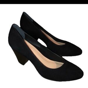 Nurture Adonia Black Suede Shoes Comfort Heels Pumps 10